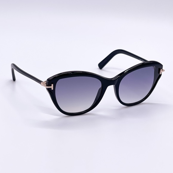 NEW TOM FORD LEIGH TF850 01B SUNGLASSES TOM FORD FT0850 BLACK WOMEN’S EYEWEAR - Picture 5 of 10